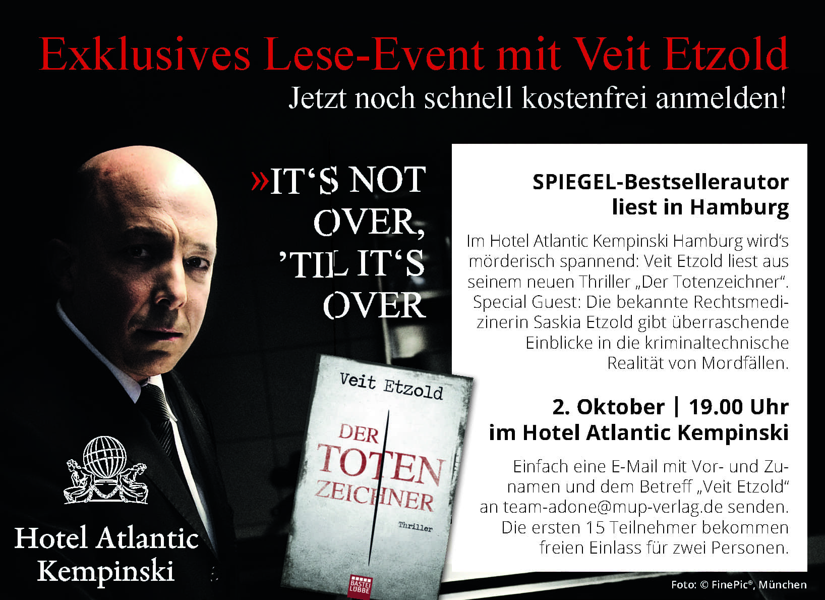 Die Schöne und er liest - Thriller Event im Atlantik Hotel Hamburg