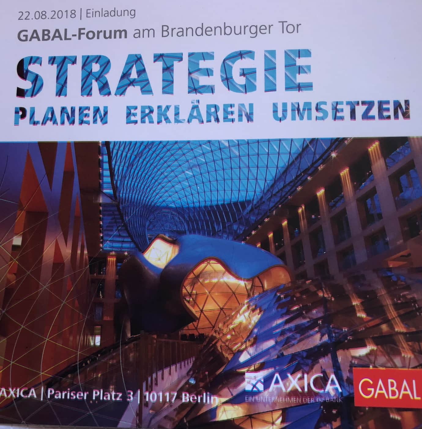 GABAL-Forum, Berlin AXICA am Brandenburger Tor: Vortrag "Jede Strategie braucht eine Story"