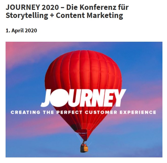 JOURNEY - Eröffnungs Keynote bei der Konferenz für Storytelling & Content Marketing